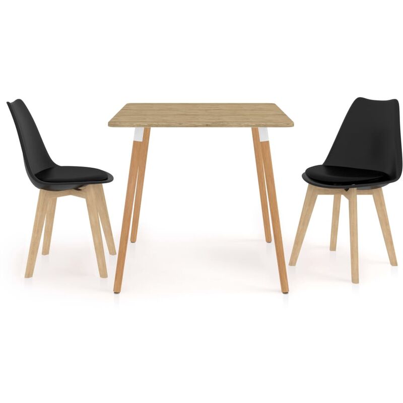 

vidaXL Juego de Comedor 3 Piezas Negro Modelo 4 - Negro