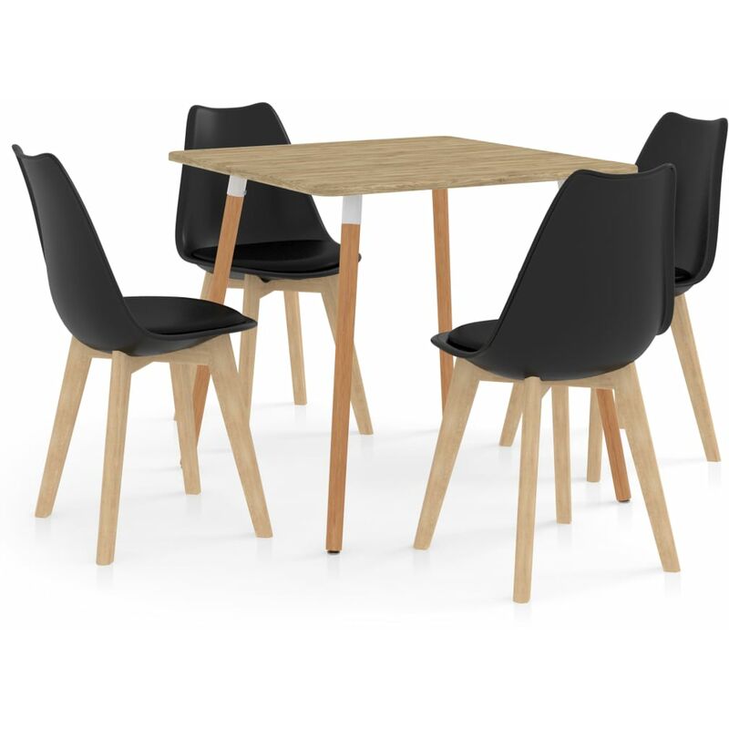 

vidaXL Juego de Comedor 5 Piezas Negro Modelo 4 - Negro