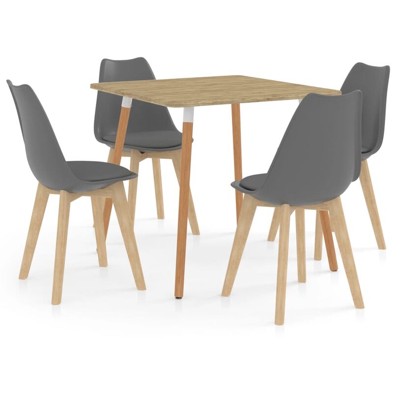 

vidaXL Juego de Comedor 5 Piezas Gris Modelo 4 - Gris