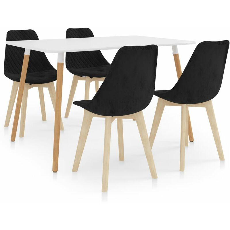 

vidaXL Juego de comedor 5 piezas negro - Negro