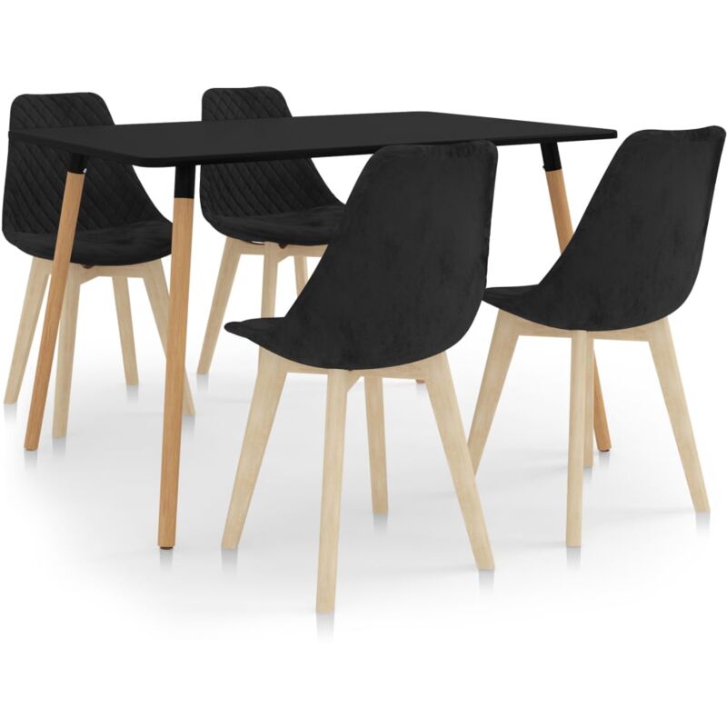 

vidaXL Juego de comedor 5 piezas negro - Negro