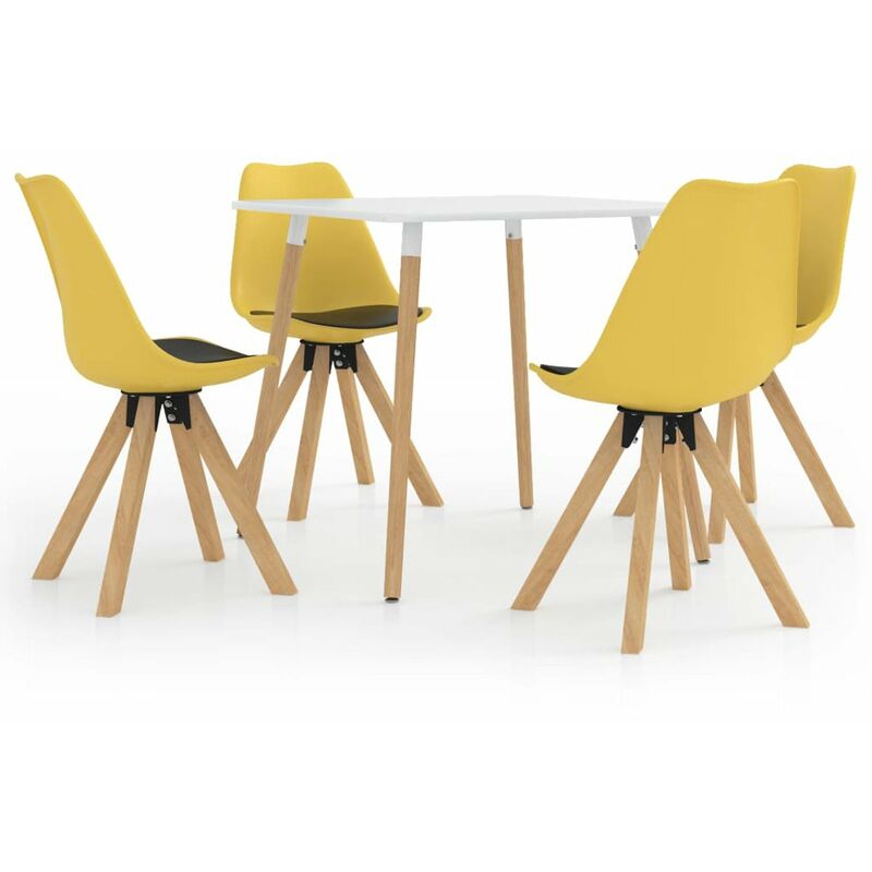 

Happyshopping - Juego de comedor 5 piezas negro y amarillo