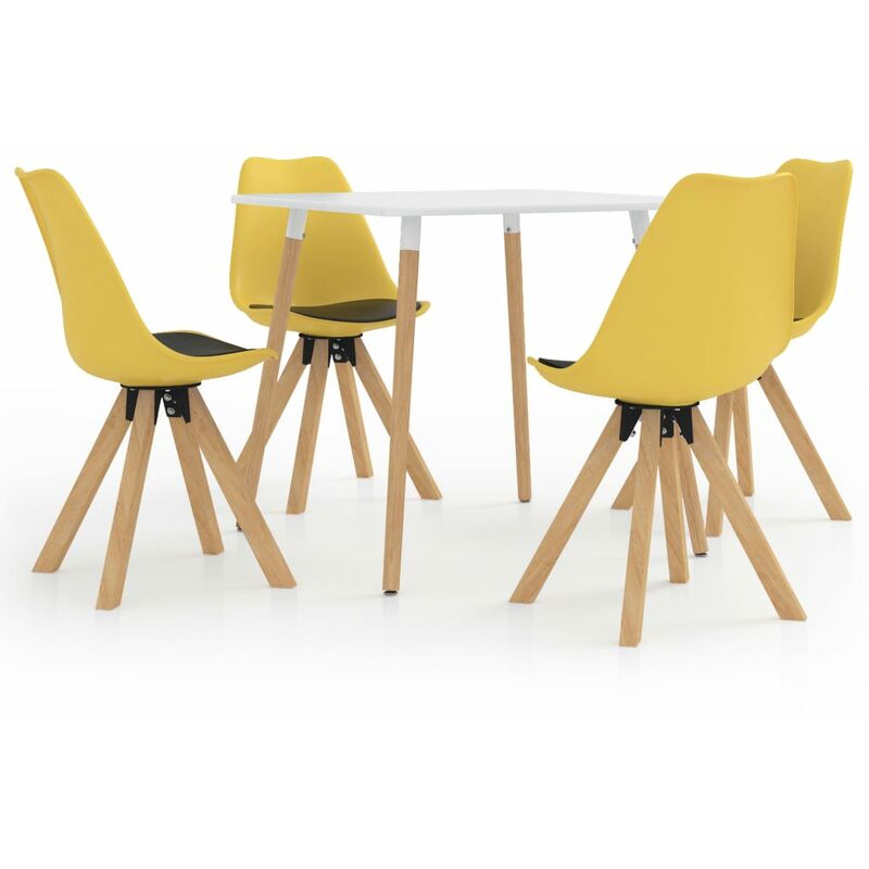 

Juego de comedor 5 piezas negro y amarillo - Amarillo