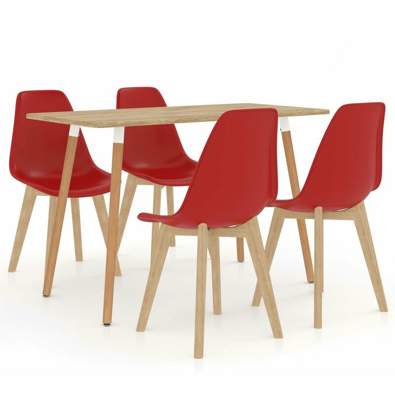 

Happyshopping - Juego de comedor 5 piezas rojo