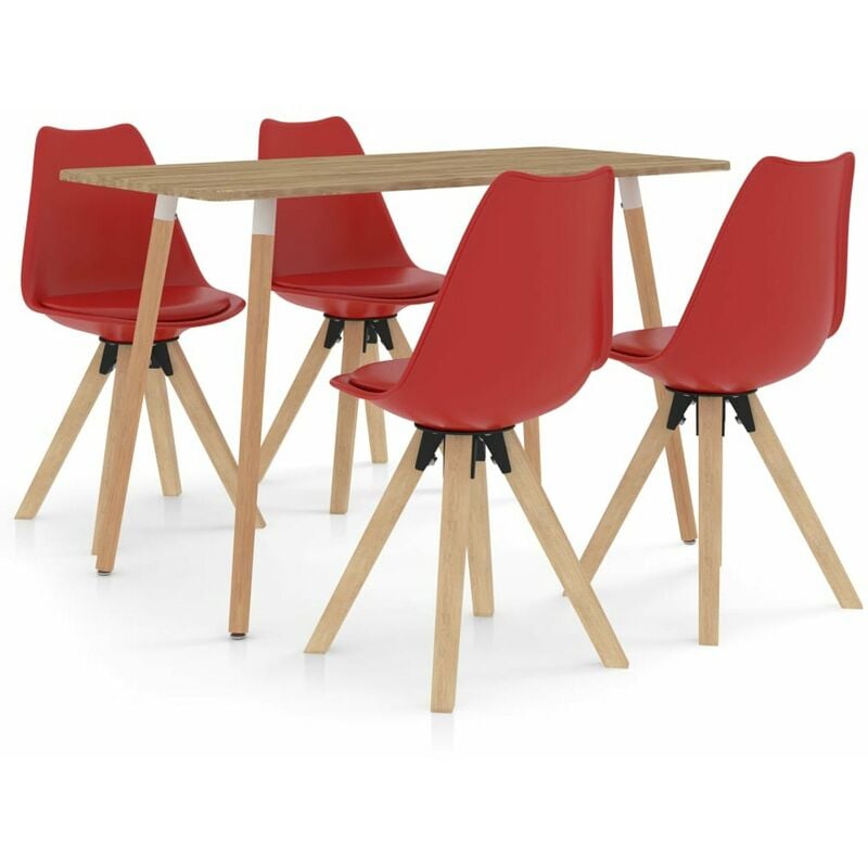 

Happyshopping - Juego de comedor 5 piezas rojo