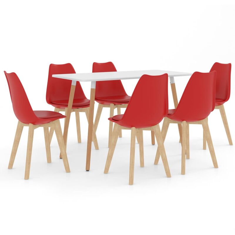 

Vidaxl - Juego de Comedor 7 Piezas Morado Oscuro Modelo 1 - Rojo