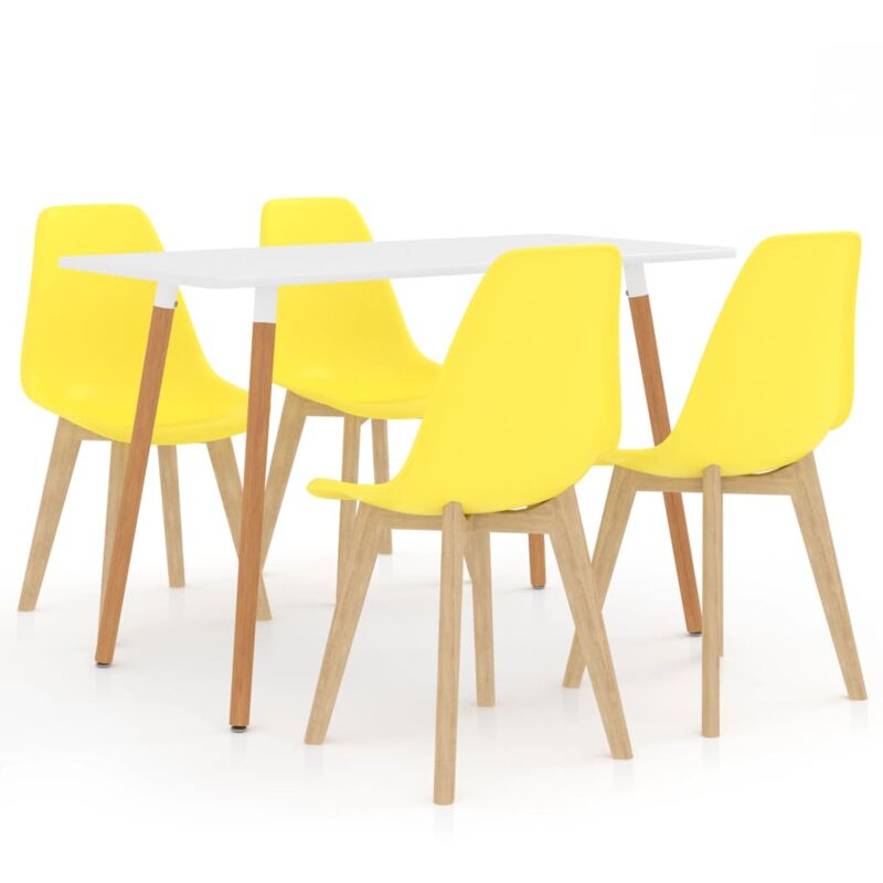 

vidaXL Juego de Comedor 5 Piezas Amarillo Modelo 1 - Amarillo