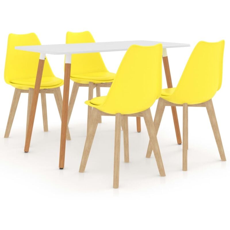 

vidaXL Juego de Comedor 5 Piezas Amarillo Modelo 1 - Amarillo
