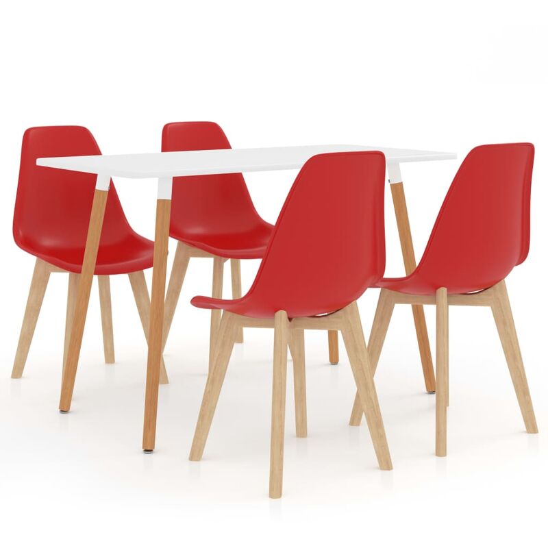 

vidaXL Juego de Comedor 5 Piezas Rojo Modelo 1 - Rojo
