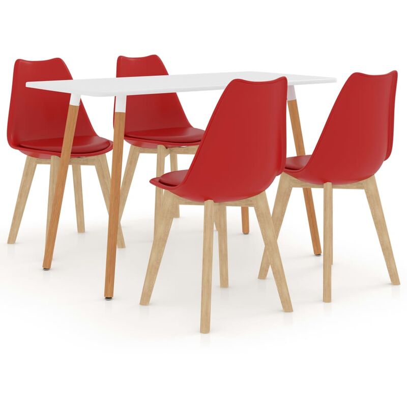 

vidaXL Juego de Comedor 5 Piezas Rojo Modelo 1 - Rojo