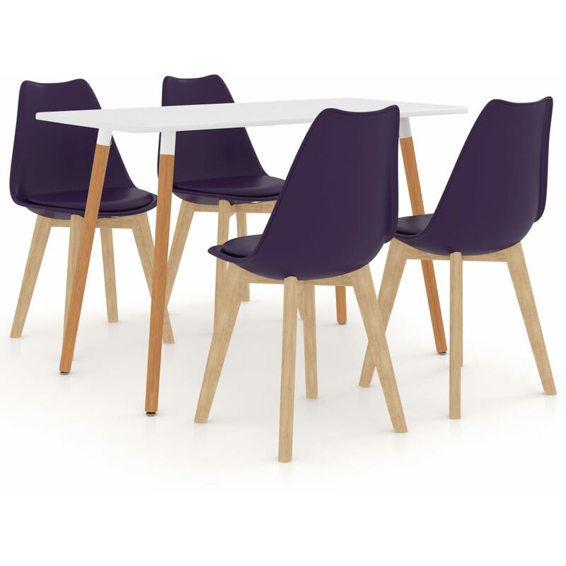 

vidaXL Juego de Comedor 5 Piezas Morado Oscuro Modelo 1 - Púrpura