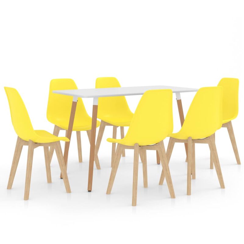 

vidaXL Juego de Comedor 7 Piezas Amarillo Modelo 1 - Amarillo