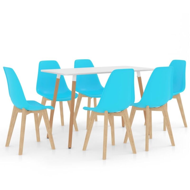

vidaXL Juego de Comedor 7 Piezas Azul Modelo 1 - Azul