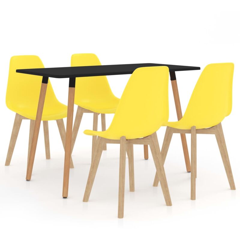 

vidaXL Juego de Comedor 5 Piezas Amarillo Modelo 2 - Amarillo