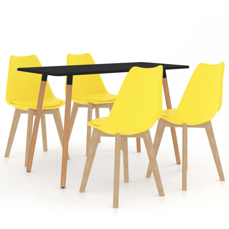 

vidaXL Juego de Comedor 5 Piezas Amarillo Modelo 2 - Amarillo