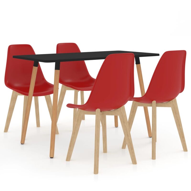 

vidaXL Juego de Comedor 5 Piezas Rojo Modelo 2 - Rojo