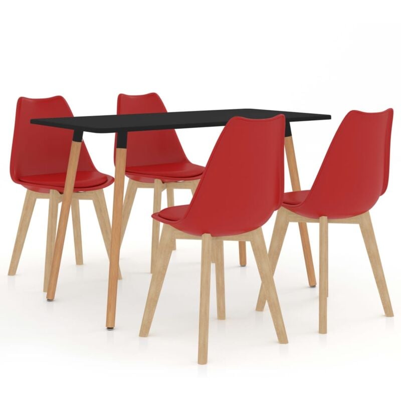 

vidaXL Juego de Comedor 5 Piezas Rojo Modelo 2 - Rojo