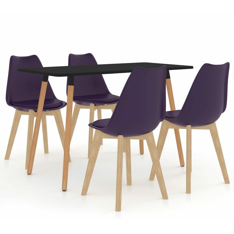 

vidaXL Juego de Comedor 5 Piezas Morado Oscuro Modelo 2 - Púrpura