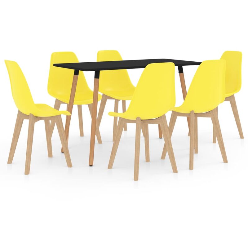 

vidaXL Juego de Comedor 7 Piezas Amarillo Modelo 2 - Amarillo