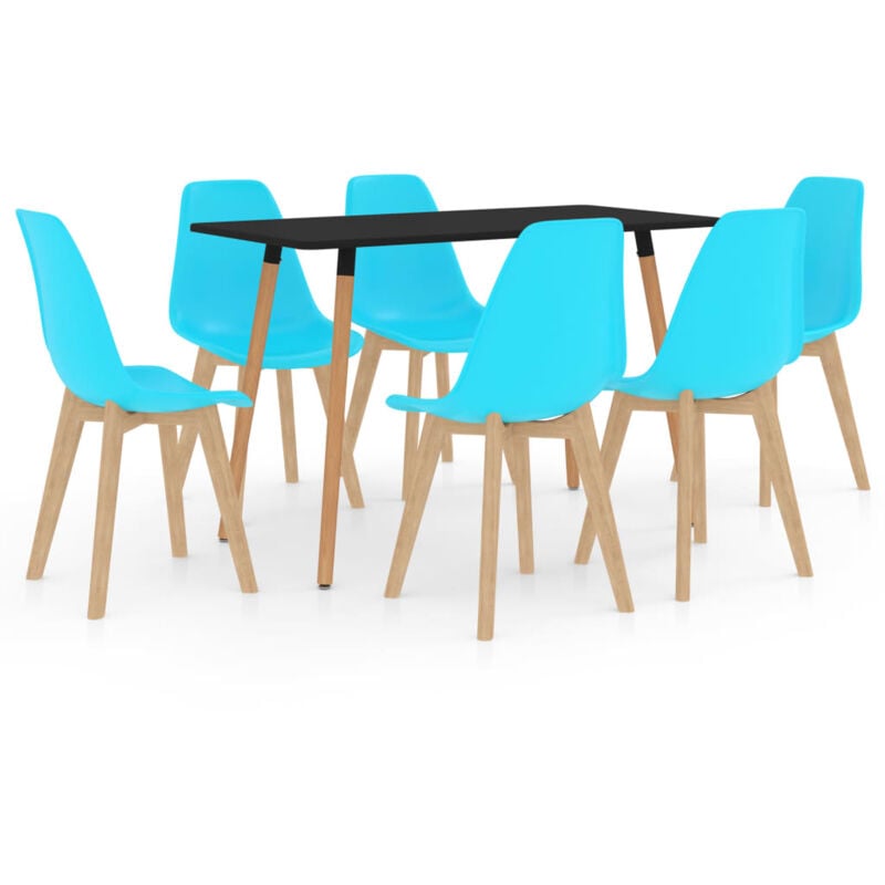 

vidaXL Juego de Comedor 7 Piezas Azul Modelo 2 - Azul