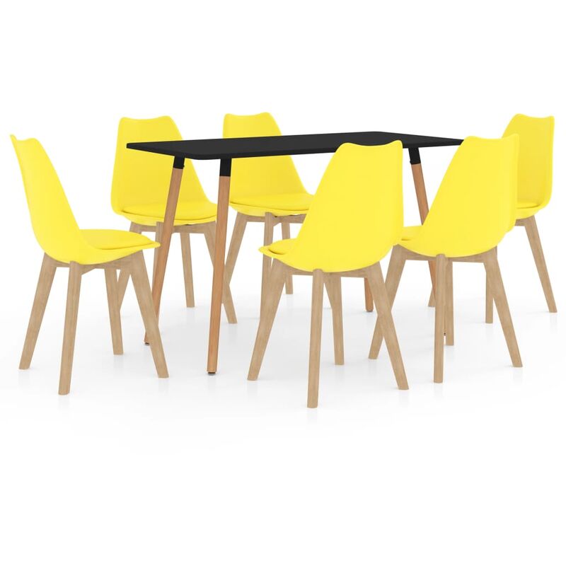 

vidaXL Juego de Comedor 7 Piezas Amarillo Modelo 2 - Amarillo