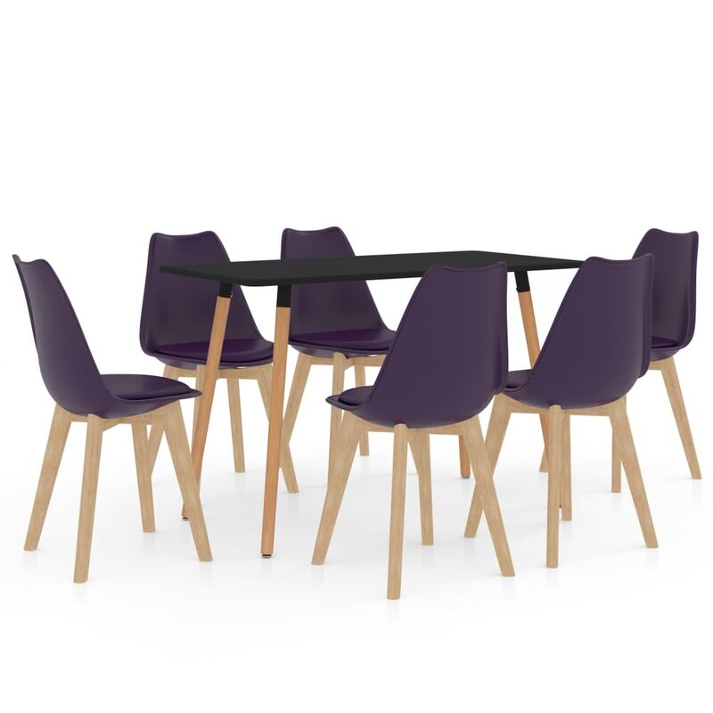 

vidaXL Juego de Comedor 7 Piezas Azul Modelo 2 - Púrpura