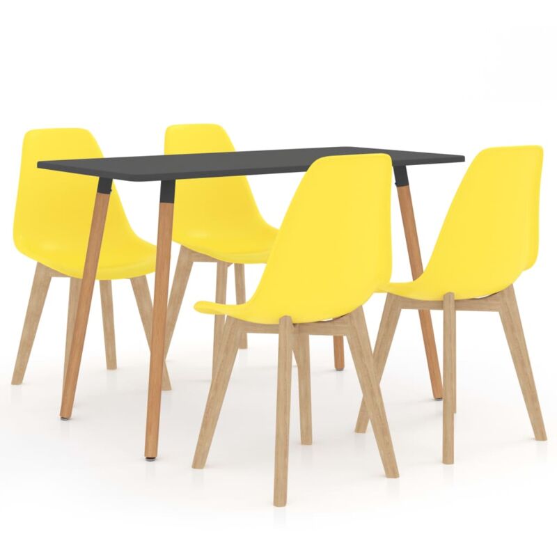 

vidaXL Juego de Comedor 5 Piezas Amarillo Modelo 3 - Amarillo
