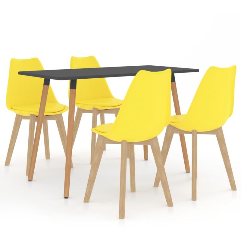 

vidaXL Juego de Comedor 5 Piezas Amarillo Modelo 3 - Amarillo