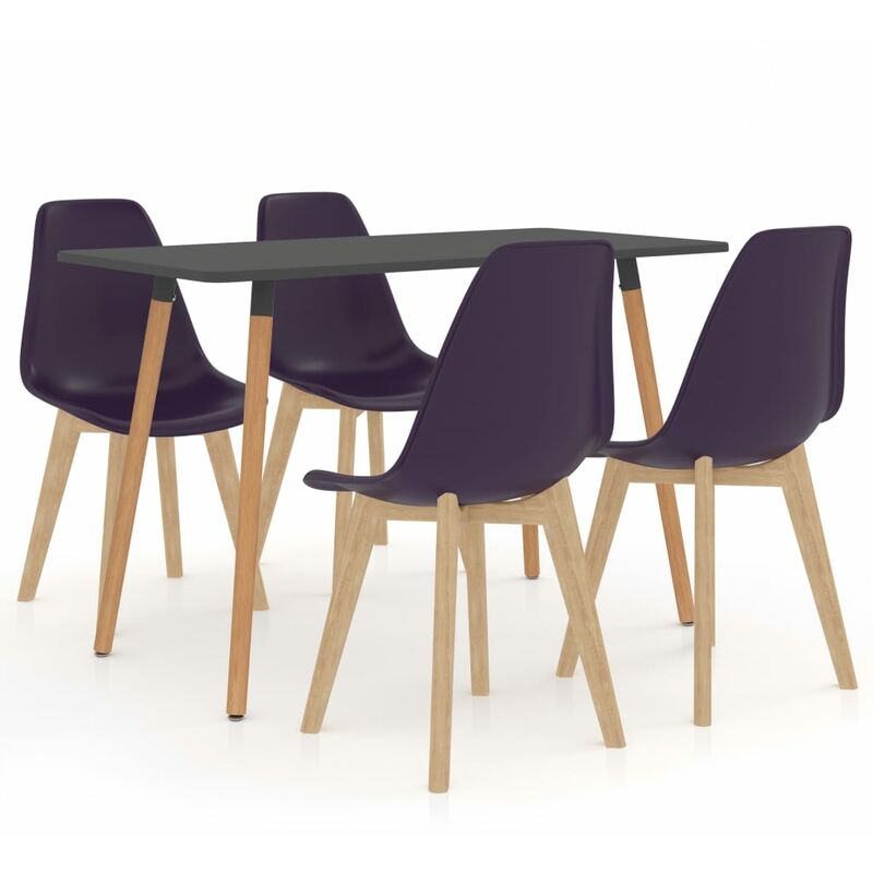 

vidaXL Juego de Comedor 5 Piezas Morado Oscuro Modelo 3 - Púrpura