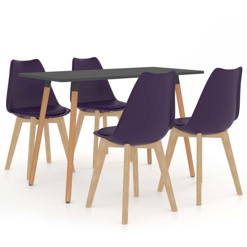 

vidaXL Juego de Comedor 5 Piezas Morado Oscuro Modelo 3 - Púrpura
