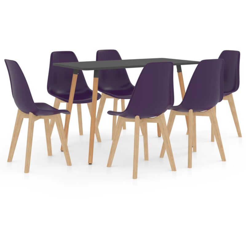

vidaXL Juego de Comedor 7 Piezas Morado Oscuro Modelo 3 - Púrpura
