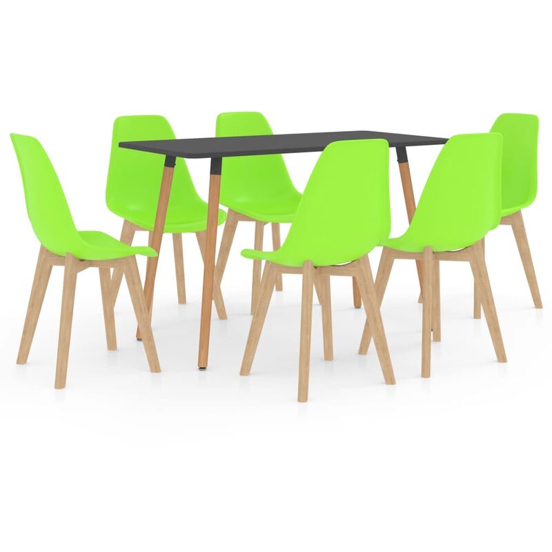 

vidaXL Juego de Comedor 7 Piezas Verde Modelo 3 - Verde