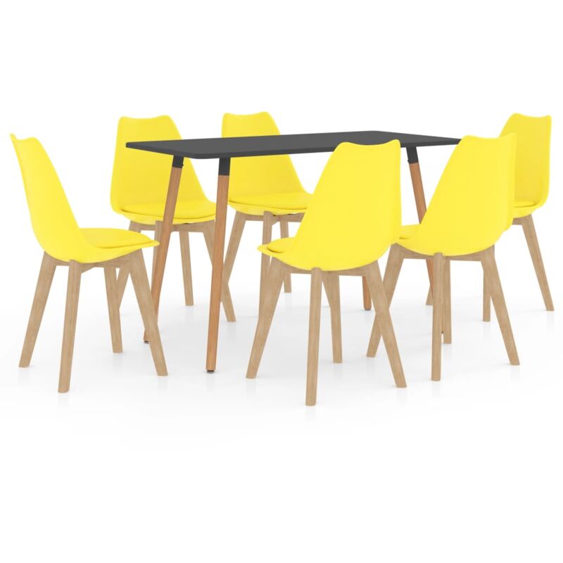 

vidaXL Juego de Comedor 7 Piezas Amarillo Modelo 3 - Amarillo