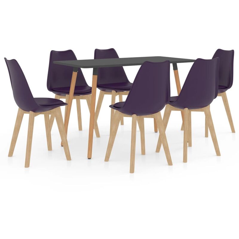 

vidaXL Juego de Comedor 7 Piezas Azul Modelo 3 - Púrpura