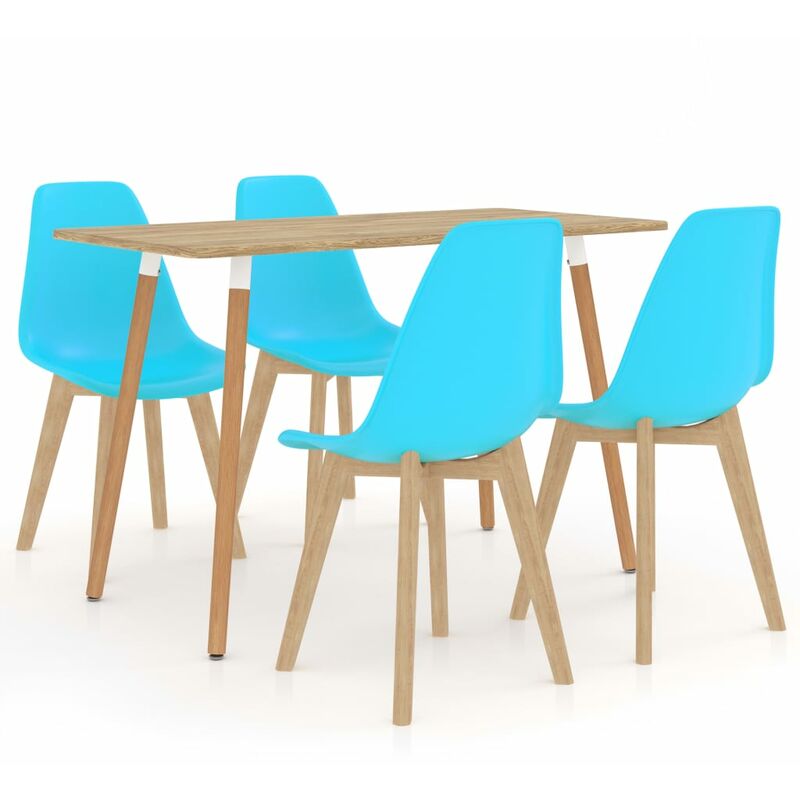 

vidaXL Juego de Comedor 5 Piezas Azul Modelo 4 - Azul