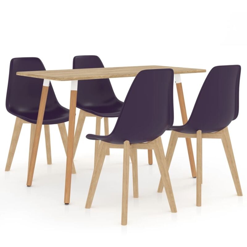 

vidaXL Juego de Comedor 5 Piezas Morado Oscuro Modelo 4 - Púrpura