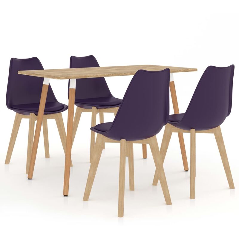 

vidaXL Juego de Comedor 5 Piezas Morado Oscuro Modelo 4 - Púrpura
