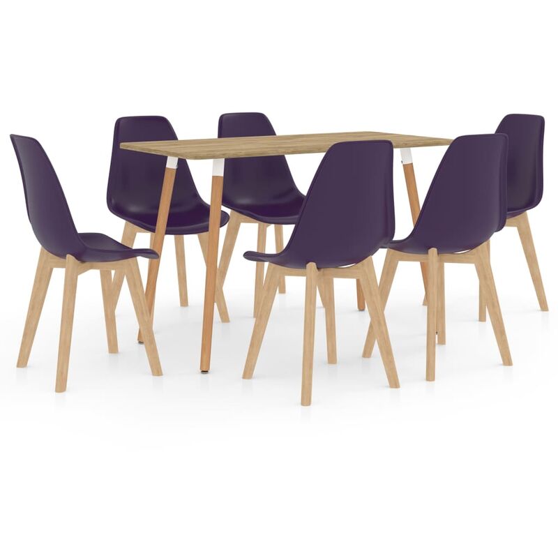 

vidaXL Juego de Comedor 7 Piezas Morado Oscuro Modelo 4 - Púrpura