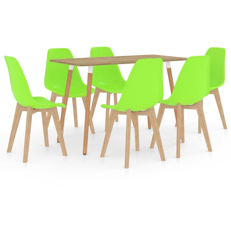 

vidaXL Juego de Comedor 7 Piezas Verde Modelo 4 - Verde