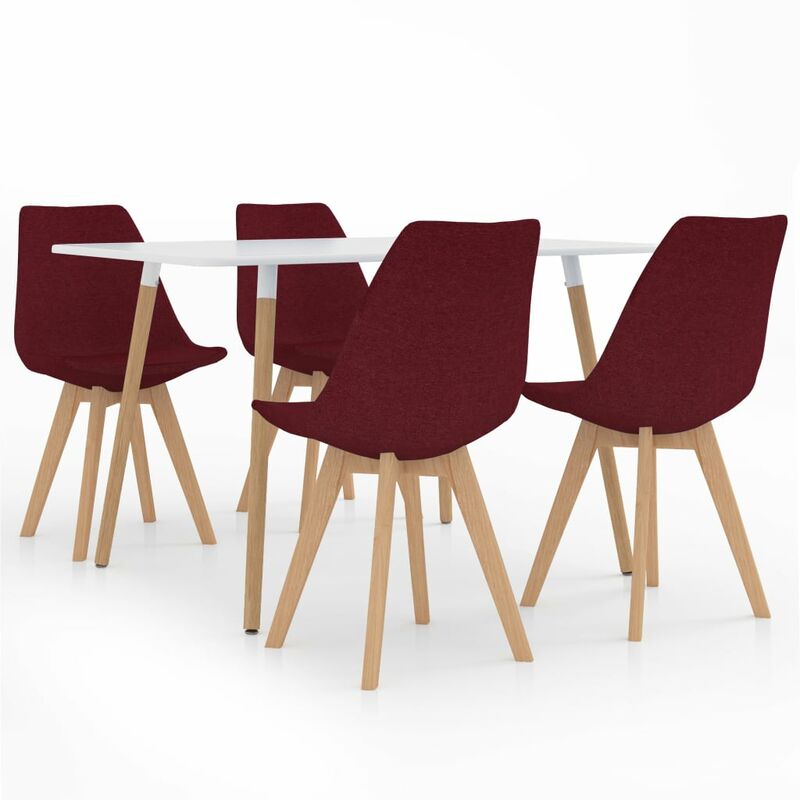 

Juego de comedor 5 piezas rojo vino tinto