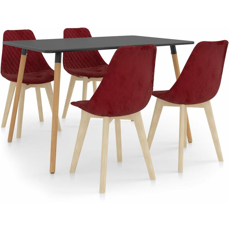 

Juego de comedor 5 piezas rojo vino tinto