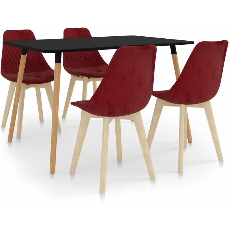 

vidaXL Juego de comedor 5 piezas rojo vino tinto - Rojo