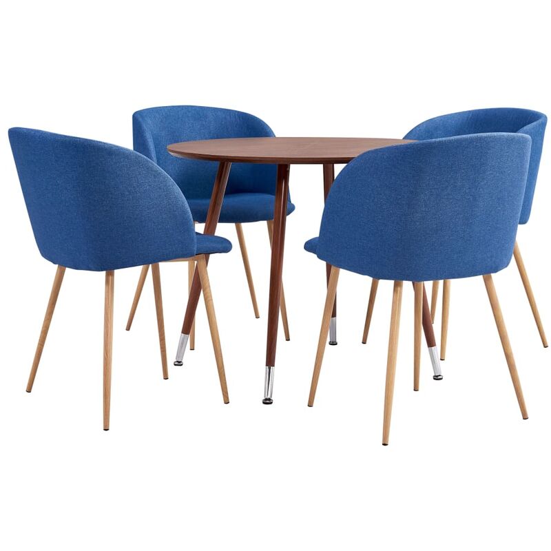 

Juego de comedor 5 piezas tela azul - Azul - Vidaxl