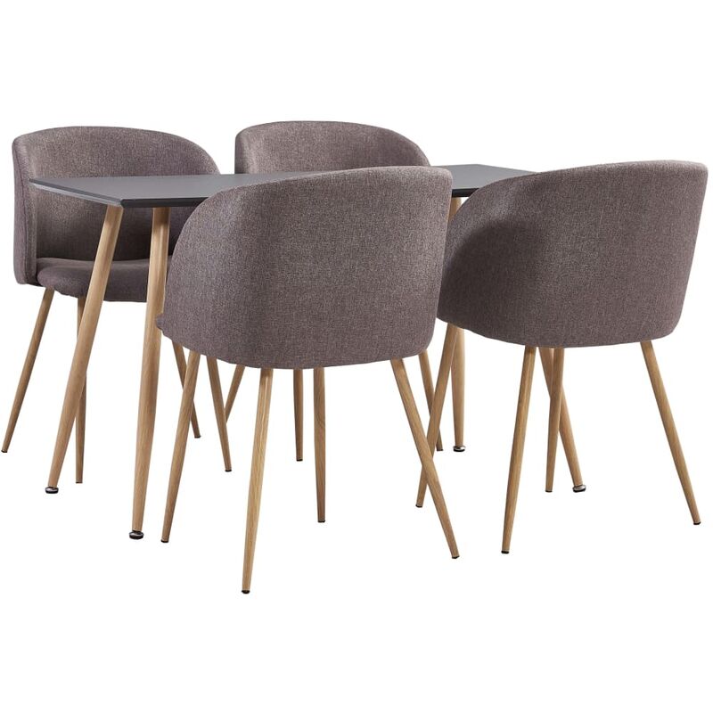 

Vidaxl - Juego de Comedor Tela 5 Piezas Marrón - Marrón