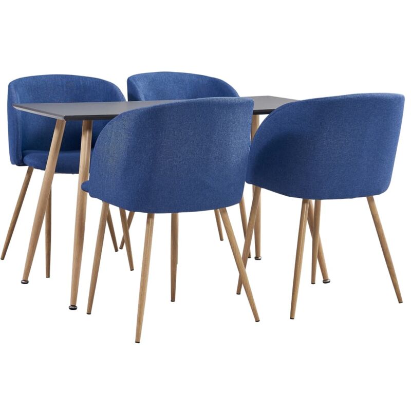

Vidaxl - Juego de Comedor Tela 5 Piezas Azul - Azul
