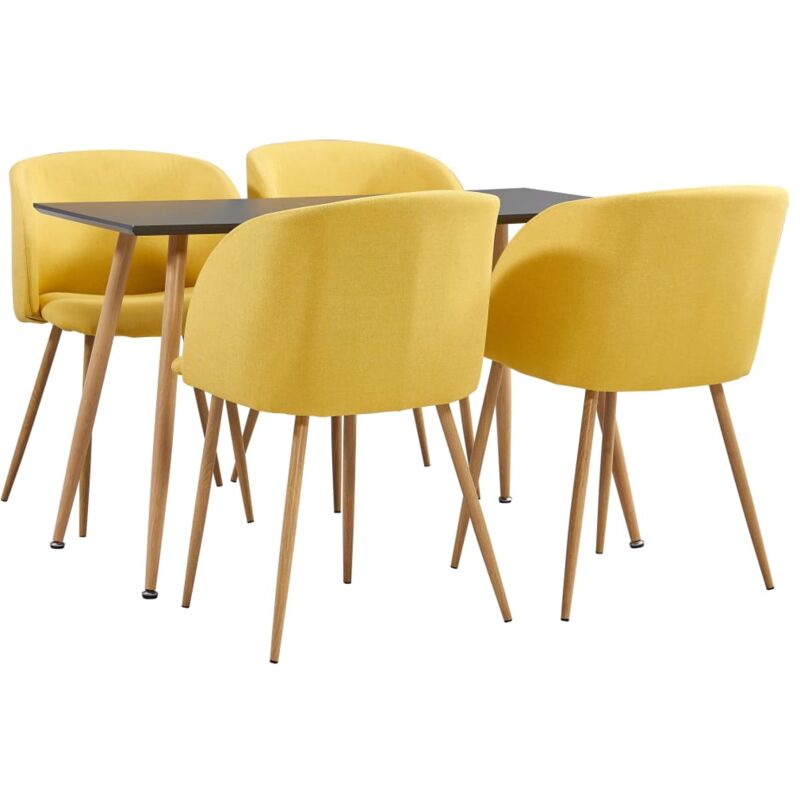 

Vidaxl - Juego de Comedor Tela 5 Piezas Amarillo - Amarillo