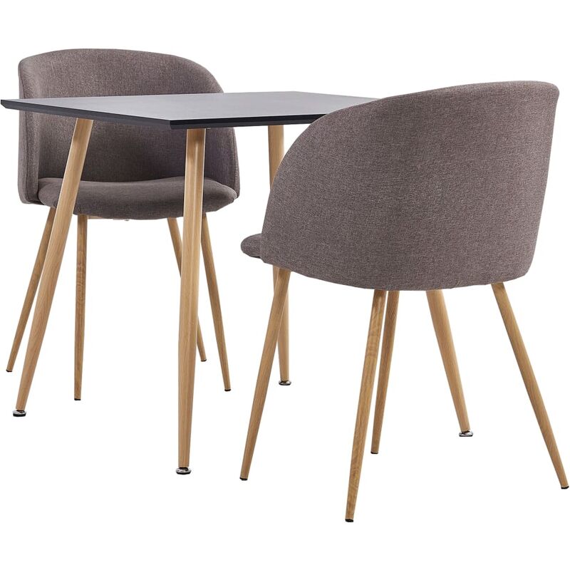 

vidaXL Juego de Comedor Tela 3 Piezas Marrón - Marrón