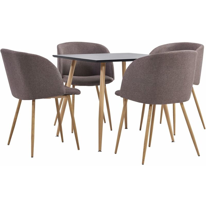 

vidaXL Juego de Comedor Tela 5 Piezas Marrón - Marrón