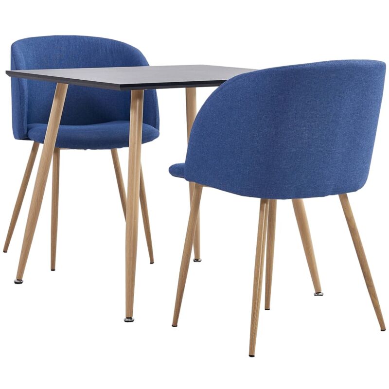 

vidaXL Juego de Comedor Tela 3 Piezas Azul - Azul