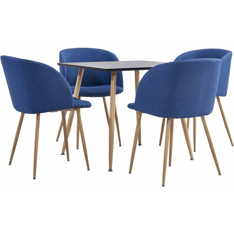 

vidaXL Juego de Comedor Tela 5 Piezas Azul - Azul